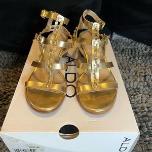 ALDO GOLD STRAP SANDALS